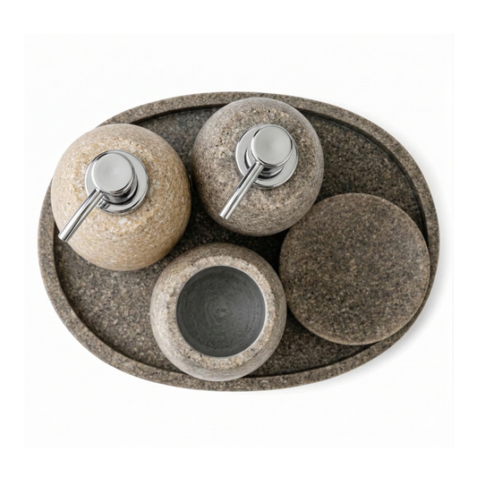 Heavenly 5 Piece Bathroom Set In Stone