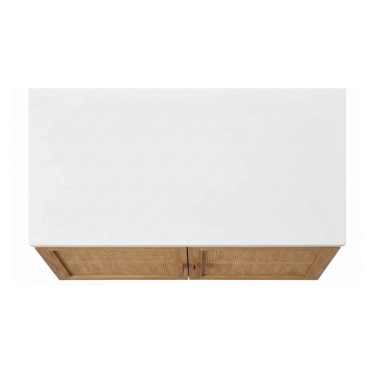Heavenly Rattan & Teak Vanity With Marble Top