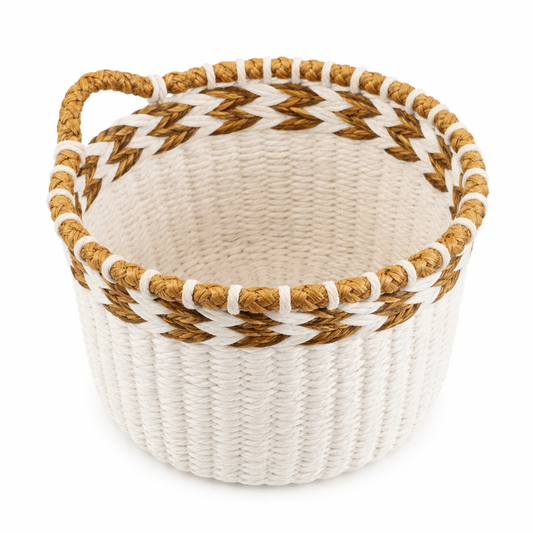 Heavenly White Rip Basket Set Of 2