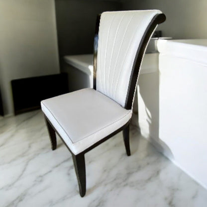 Archelle dining chair in solid teakwood with pearl white cushion – Heavenly Home Furniture