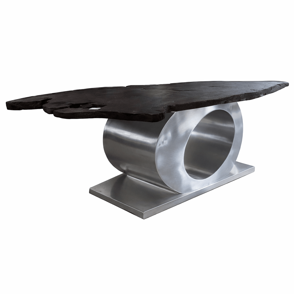 Heavenly Aluminum, Glass & Wood Table - Heavenly Home Furniture