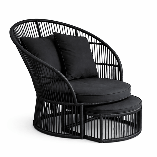 Heavenly Black Lounger Chair - Heavenly Home Furniture