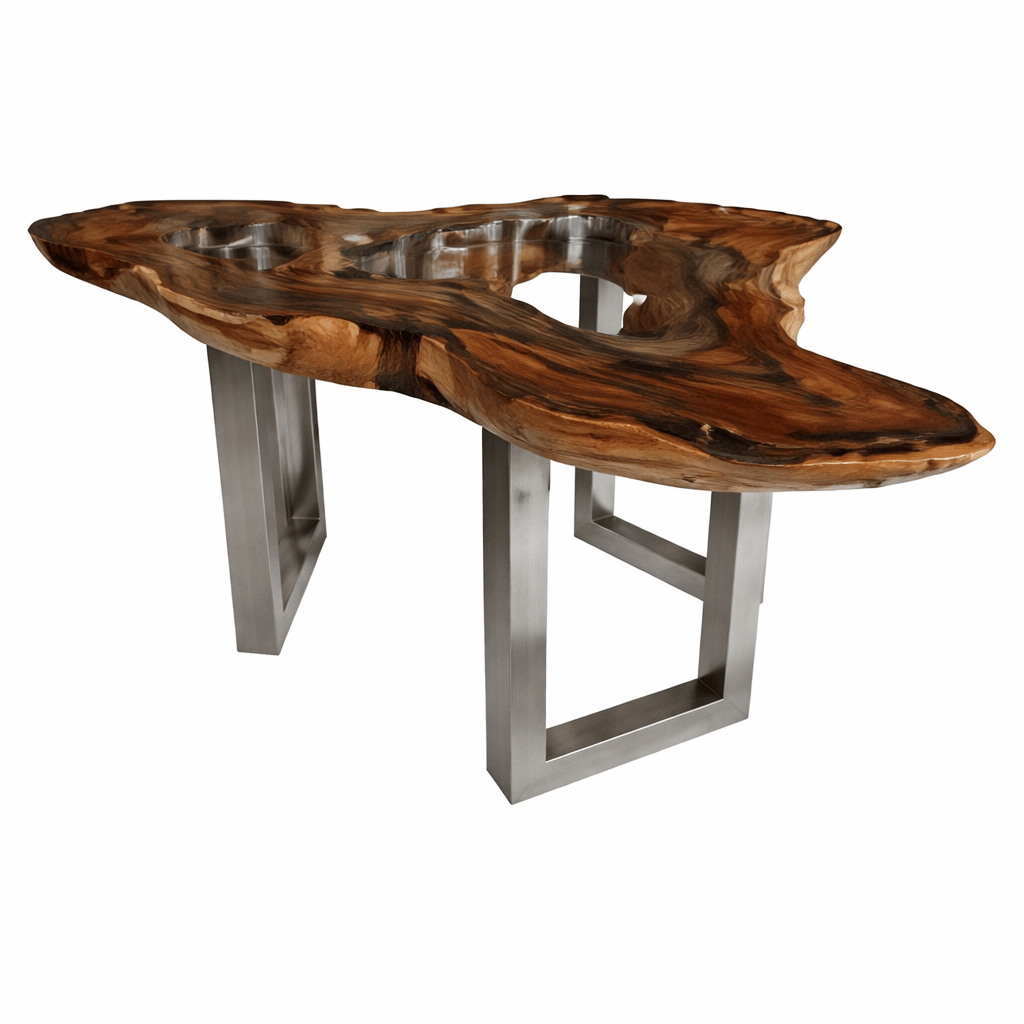 Heavenly Teak, Aluminum & Glass Coffee Table - Heavenly Home Furniture