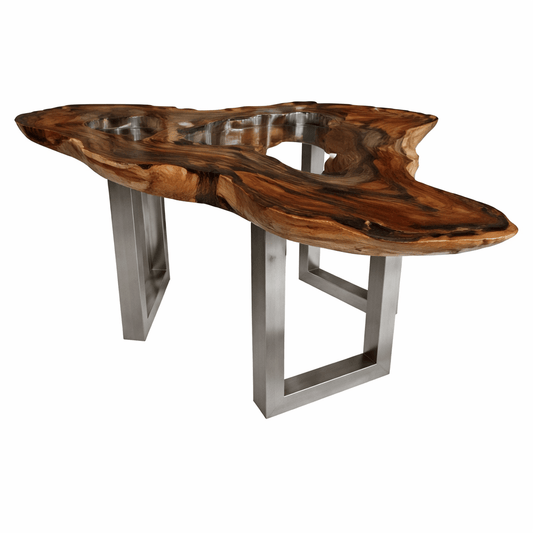 Heavenly Teak, Aluminum & Glass Coffee Table - Heavenly Home Furniture