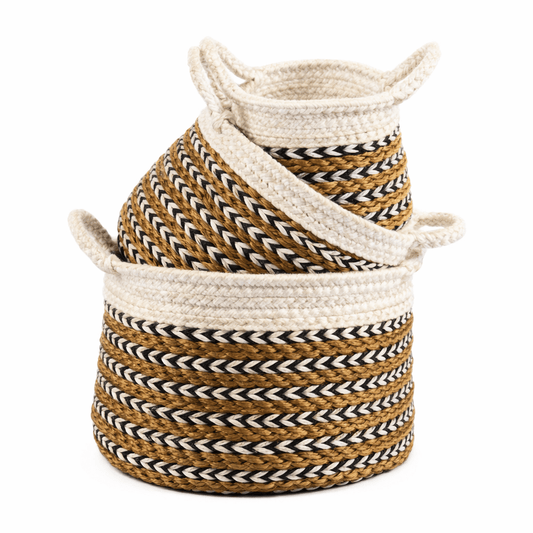 Heavenly White Halo 3 Piece Basket Set - Heavenly Home Furniture