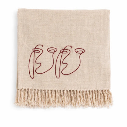 Heavenly Maroon Face Abstract Throw - Heavenly Home Furniture