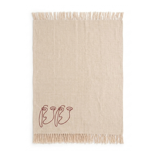 Heavenly Maroon Face Abstract Throw