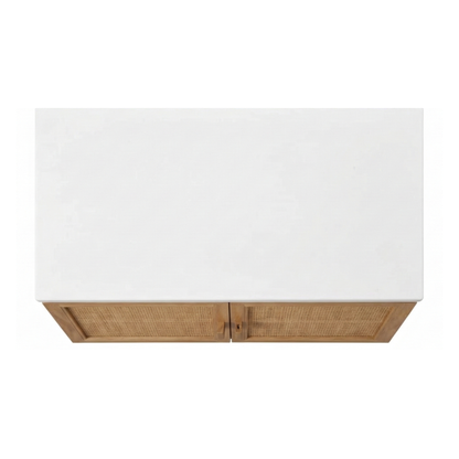Heavenly Rattan & Teak Vanity With Marble Top