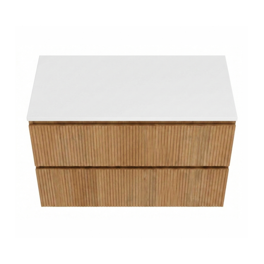Heavenly Teak & Marble Vanity Unit