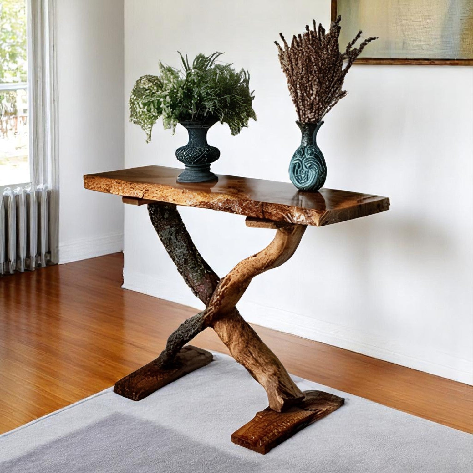 One-of-a-kind Suar Wood Arts Table handcrafted in East Java with organic sculptural design – Heavenly Home Furniture