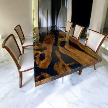 Luxury Teakwood and Resin Dining Set, Handcrafted in Bali – Heavenly Home Furniture